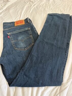 Levi's Dark Blue Straight Leg Jeans with Red Tab